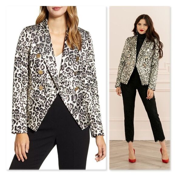 Rachel Parcell Metallic Leopard Blazer sz Large - Picture 1 of 12